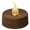Cinnamon Textured Timer LED Tealight – Battery-Operated Rustic Candle with White Flame